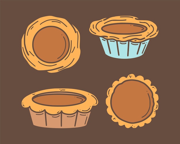 Egg tart vector illustration Chinese New year dessert