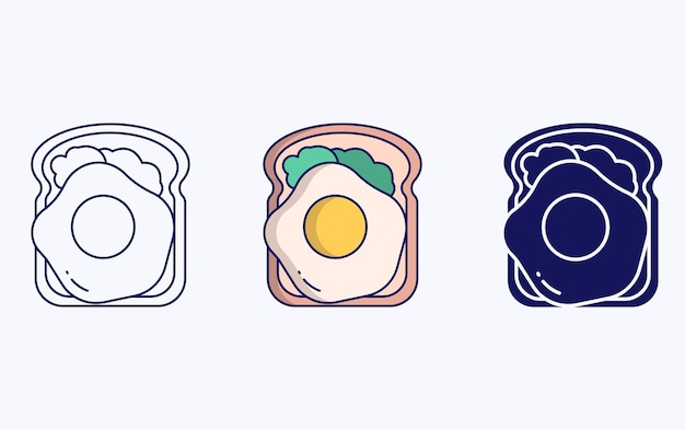 Egg toast illustration icon