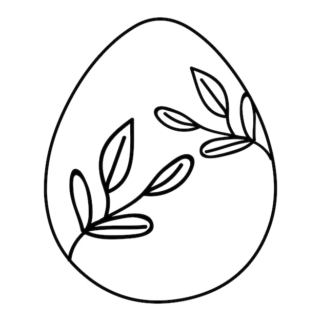 An egg with leaves on it