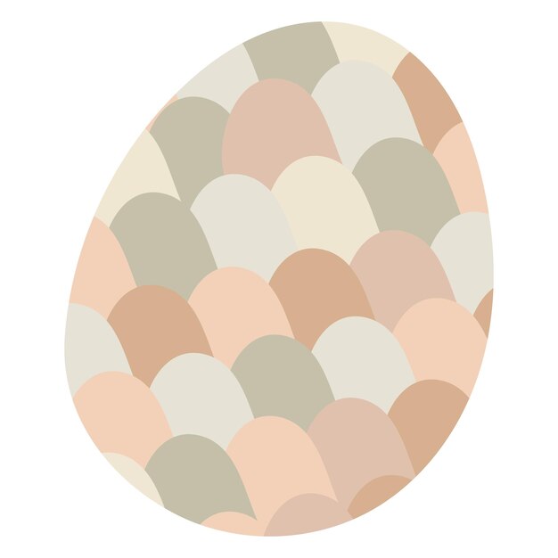 Vector an egg with a pattern of brown and beige.