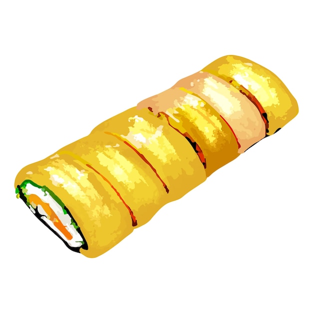 Vector egg wrapped kimbap kimbap korean korean food roll sushi japan food japanese food rice