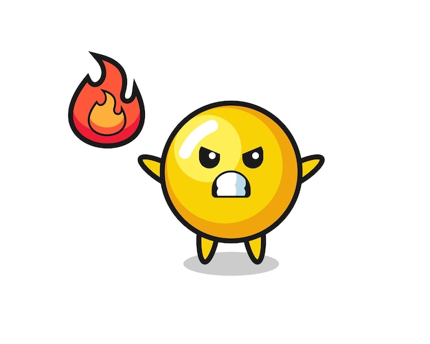 Egg yolk character cartoon with angry gesture