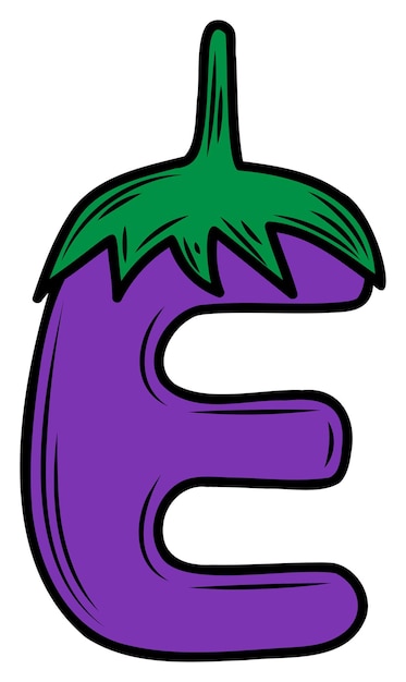 Eggplant E Alphabet