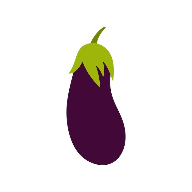 Eggplant icon in flat style on a white background