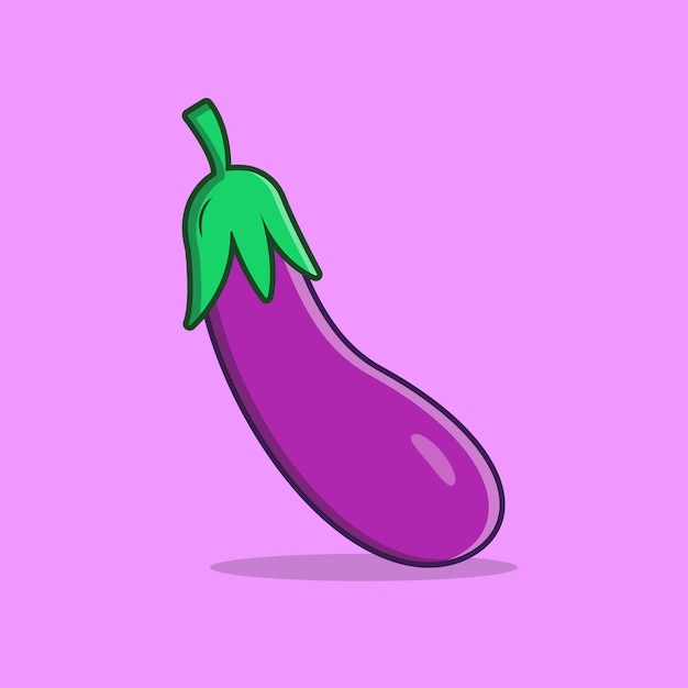 Illustrazione della melanzana illustrazione dell'icona della verdura fresca illustrazione isolata del fumetto della melanzana