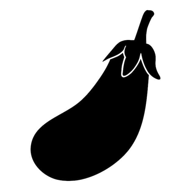 Eggplant silhouette icon isolated Vector illustration