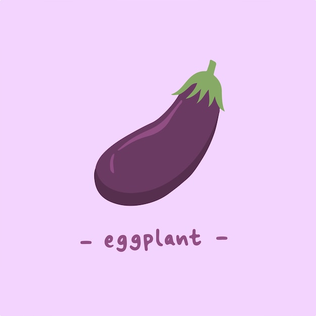 Vector eggplant symbol food vector illustration