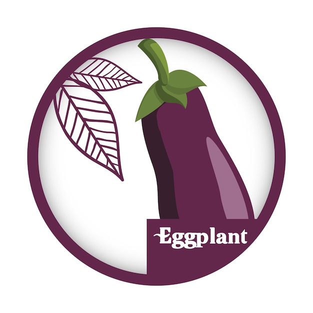 eggplant vegetable fresh healthy label