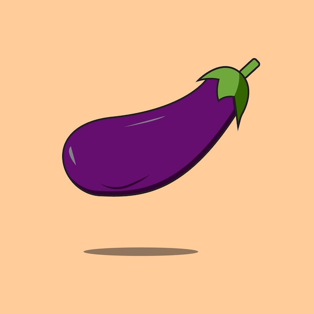 가지 야채 벡터입니다. 평면 가지 아이콘입니다. Brinjal 가지 벡터 일러스트 레이 션