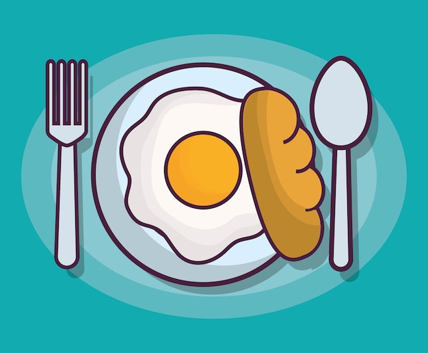 eggs and breakfast food icon 