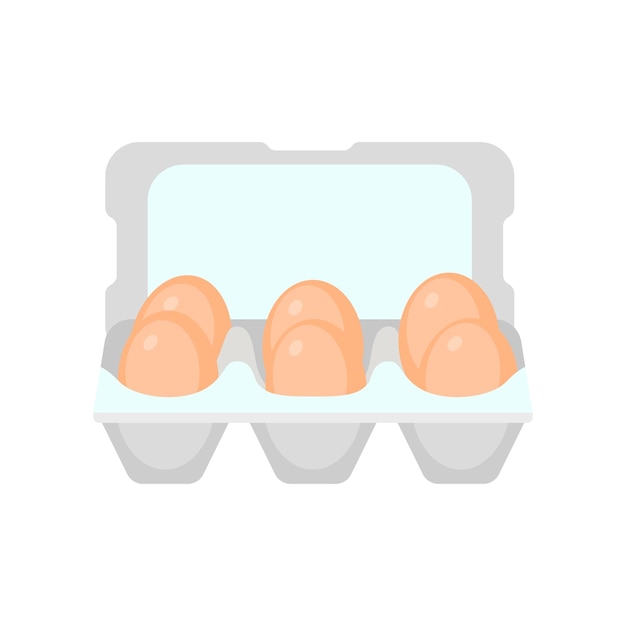 Vettore uova in scatola di cartone su sfondo bianco