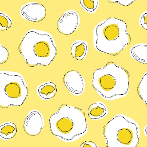 Eggs hand draw seamless pattern