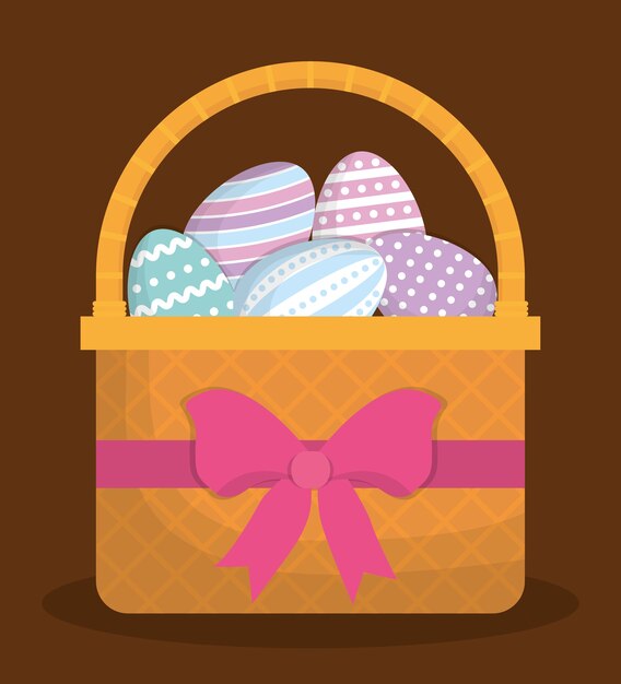 Vector eggs happy easter icon image