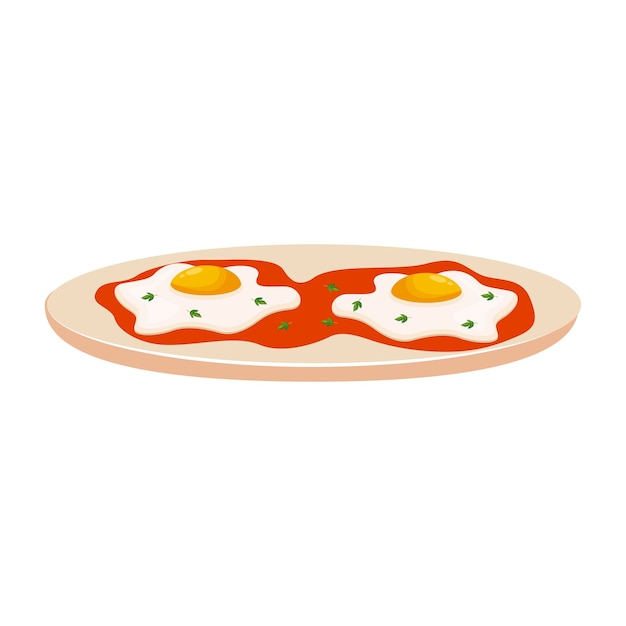 Eggs in sauce vector