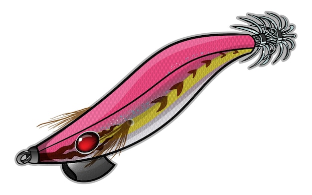 Egi squid jig fishing lure vector art