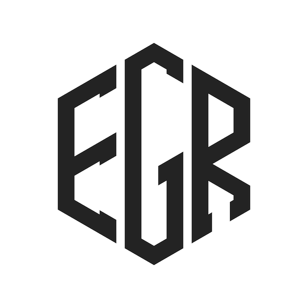 EGR ロゴ デザイン イニシャルレター EGR モノグラム ロゴ ヘクサゴン形