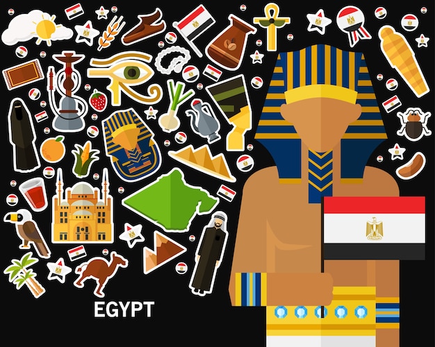 Egypt concept background .flat icons