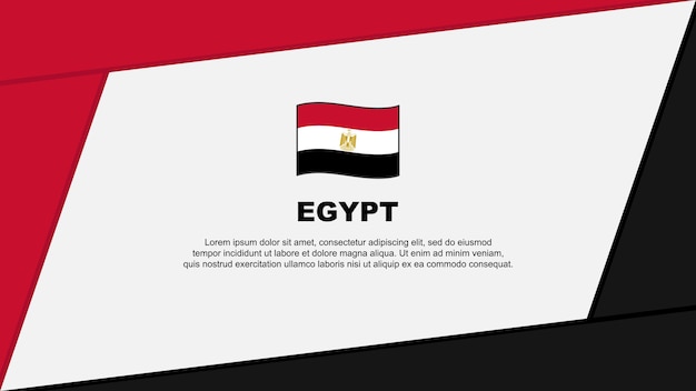 Egypt Flag Abstract Background Design Template Egypt Independence Day Banner Cartoon Vector Illustration Egypt Banner