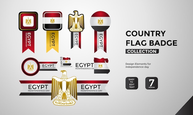 Egypt flag badge vector collection