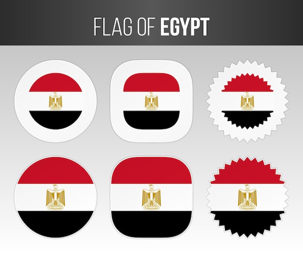 Egypt flag labels badges and stickers Illustration flags of Egypt isolated