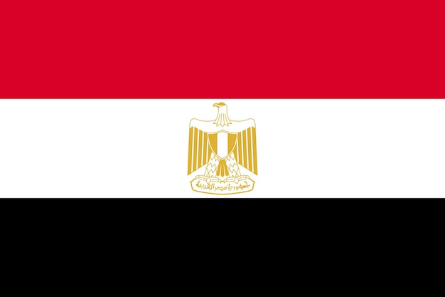 Вектор Флаг египта национальный нынешний флаг, правительство и географическая эмблема. векторная иллюстрация в плоском стиле.