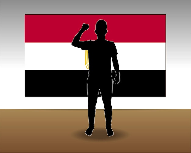 Vettore design vettoriale dell'elemento singolo della consistenza della carta della bandiera egiziana
