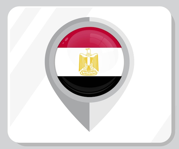 Egypt Glossy Pin Location Flag Icon