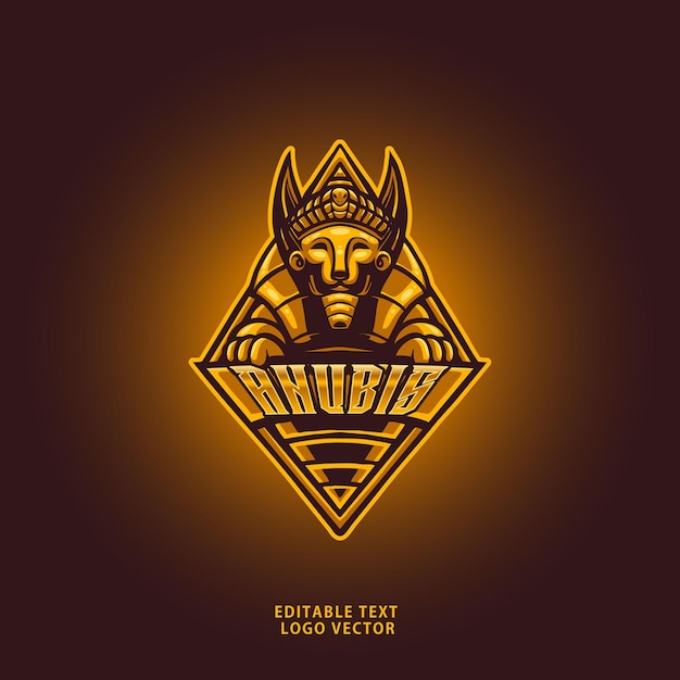 Vector egypt god anubis mascot logo vector template