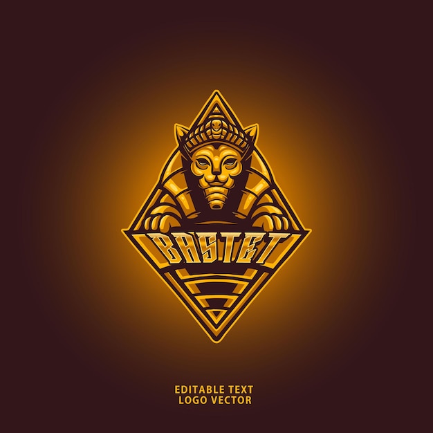 Vector egypt god bastet mascot logo vector template