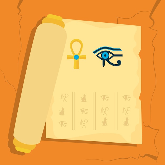 Vector egypt hieroglyph poster