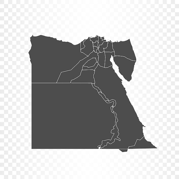 透明に分離されたエジプトの地図