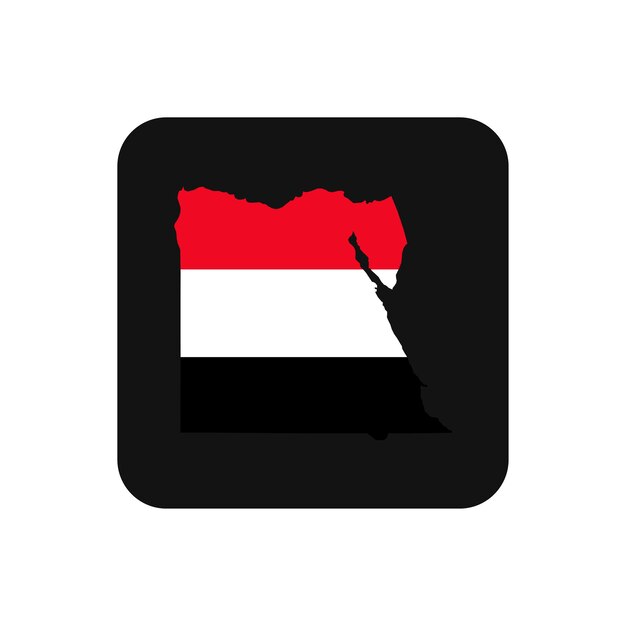 Egypt map silhouette with flag on black background