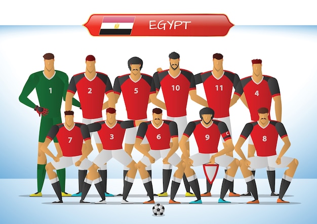 Vettore squadra nazionale di calcio egiziana per tornei internazionali