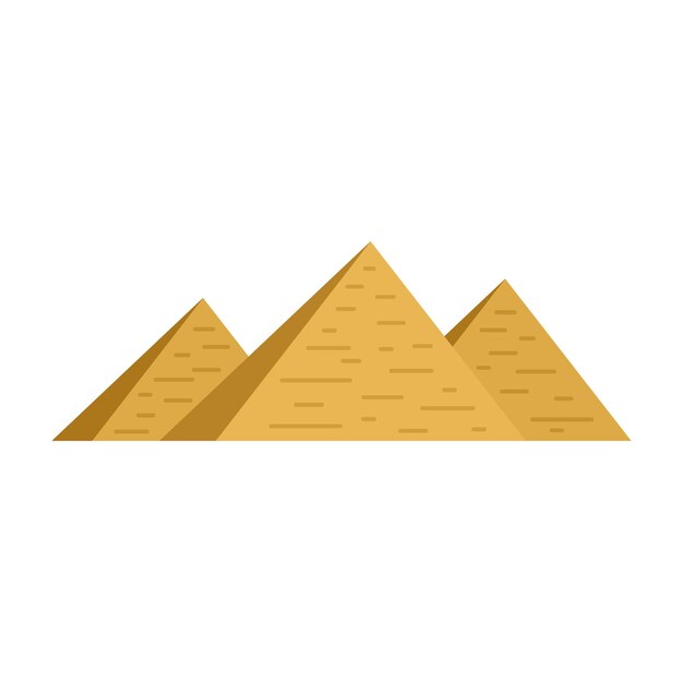 エジプトのピラミッドのアイコン 白い背景に分離されたエジプトのピラミッド ベクトル アイコンのフラットの図