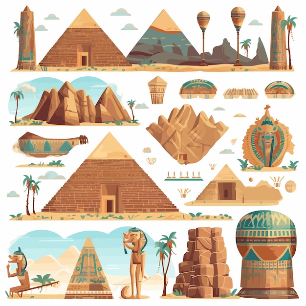 Vector egypt pyramids