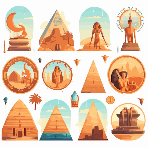 Vector egypt pyramids