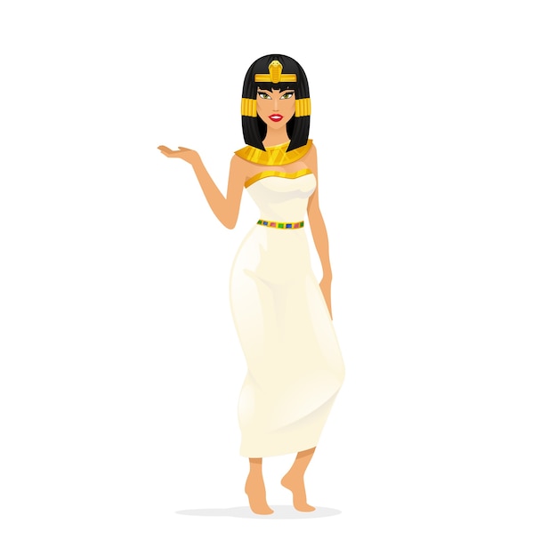 Vector egypt queen cleopatra. woman portrait, attractive sexy person. vector illustration