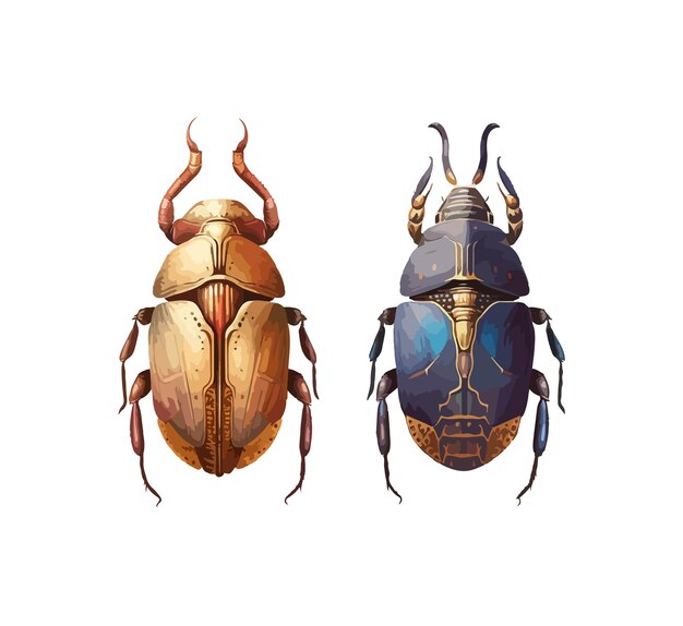 Vector egypt scarabeus clipart isolated vector illustration