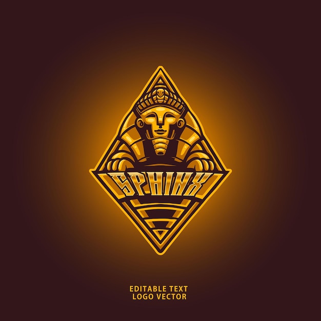 Egypte god sphinx mascotte logo vector sjabloon