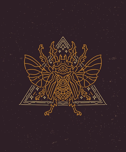 Egyptian bug totem monoline