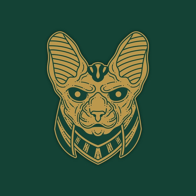 Egyptian cat head vector illustration