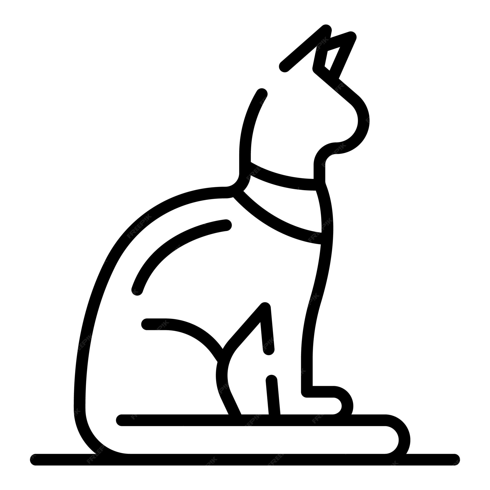 Premium Vector  Icon cat sketch on white background