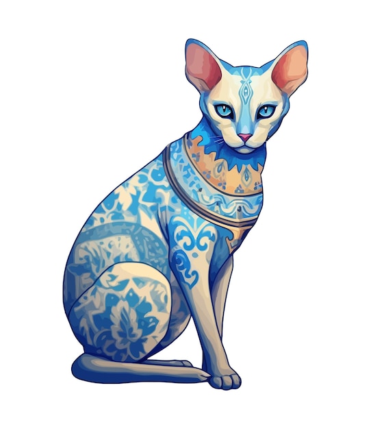 egyptian cat sticker art clipart design cat drawing