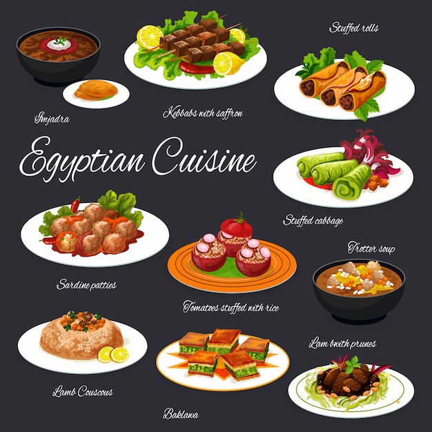 Egyptian cuisine food meals  menu