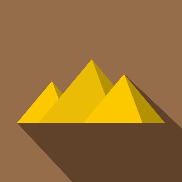 Vector egyptian giza pyramids icon flat illustration of egyptian giza pyramids vector icon for web isolated on coffee background