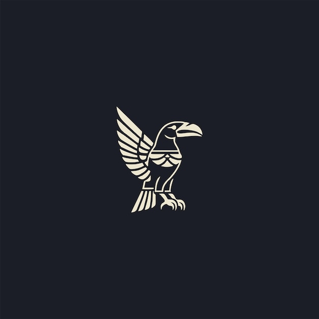 Egyptian god horus logo icon design elegant luxury flat vector