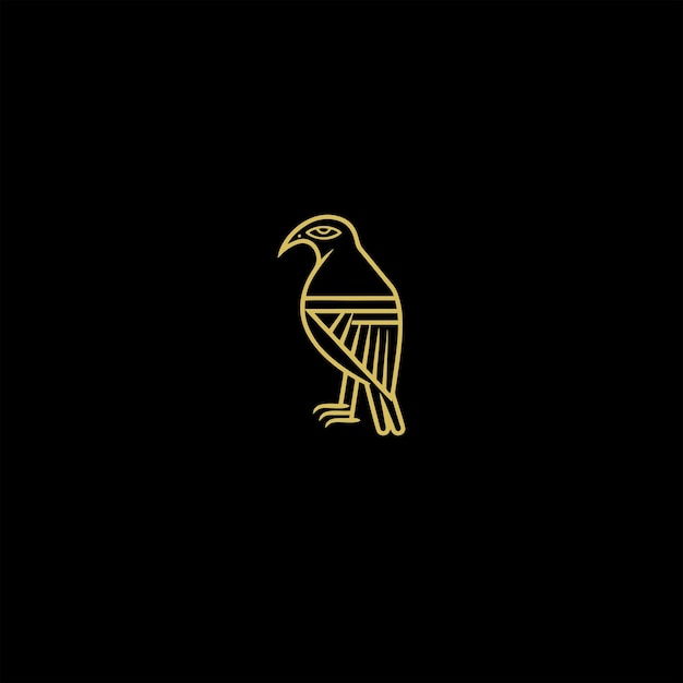 Egyptian god horus logo icon design elegant luxury flat vector