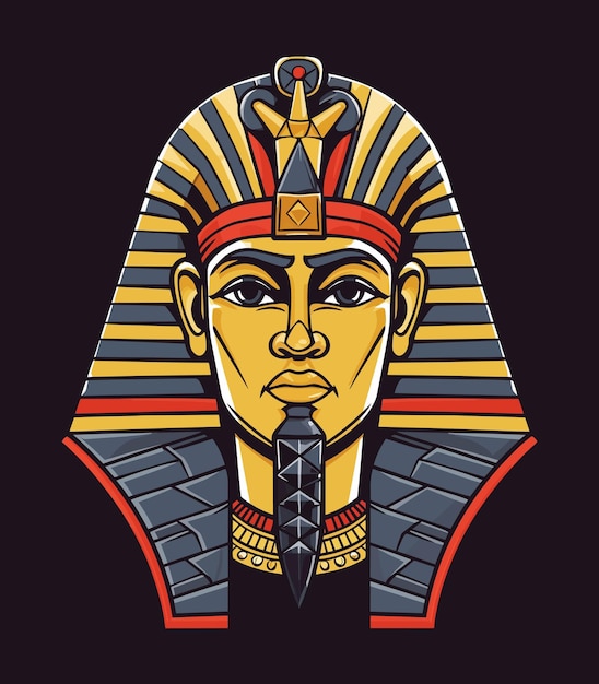이집트 황금 파라오 벡터 클립 아트 그림