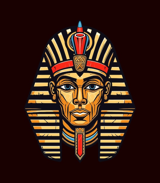 Vector egyptian golden pharoh vector clip art illustration