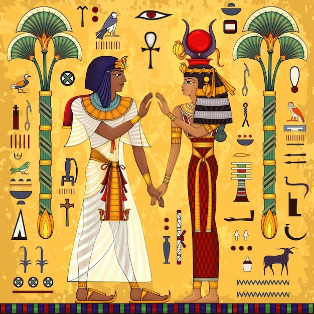 Egyptian hieroglyph and symbolAncient culture sing and symbol.Historical background.Ancient goddess.